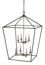 Trans Globe 10265 PC/BK - 8LT PENDANT-XL-BIRD CAGE-PC/BK